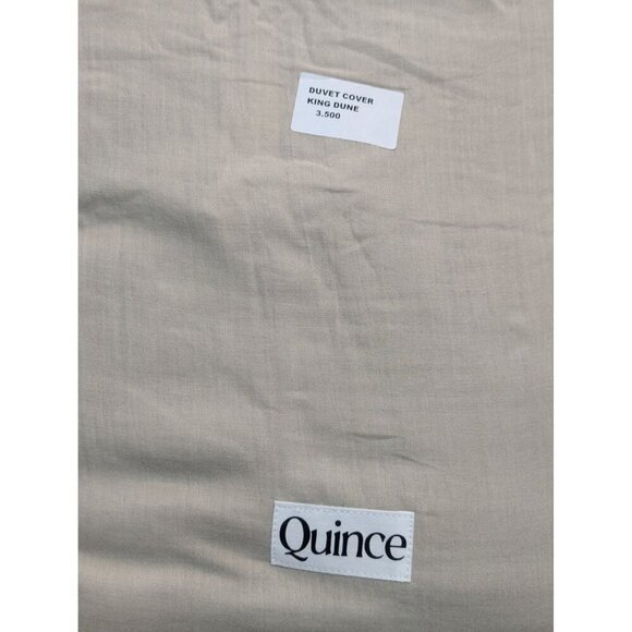 Quince 100% Organic Airy Cotton Gauze Duvet Cover 1PC Dune Size King - Picture 3 of 9